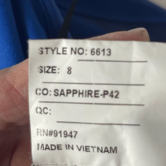 After Six Womens Halter Neck Cut-Out Tie-Waist Maxi Bridesmaid Dress Blue Size 8 - Picture 3 of 7